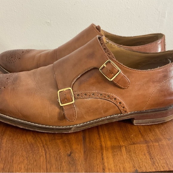 Cole Haan Warner Grand Monk Men's Sz 11.5M  Brown Leather Double Monk Dress Shoe - Picture 3 of 7